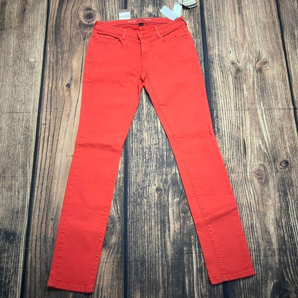 NWT Nautica Women's Red Skinny Jeans Size 2 Slim Fit Denim